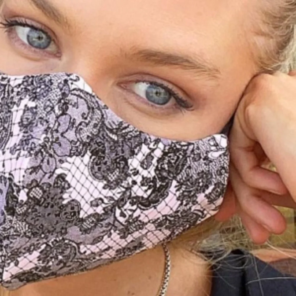 Victoria's Secret Lace Reusable Face Mask - Black and Pink Bundle Silver Sequin